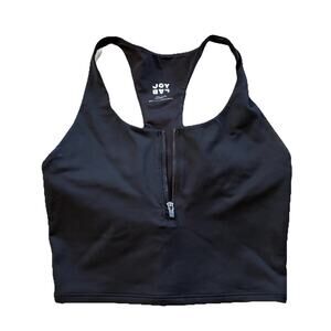 Joy Lab Size XSmall XS Black Racerback 1/2 Zip Sports Bra